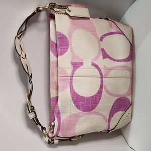 NWOT Pink canvas Coach hobo bag